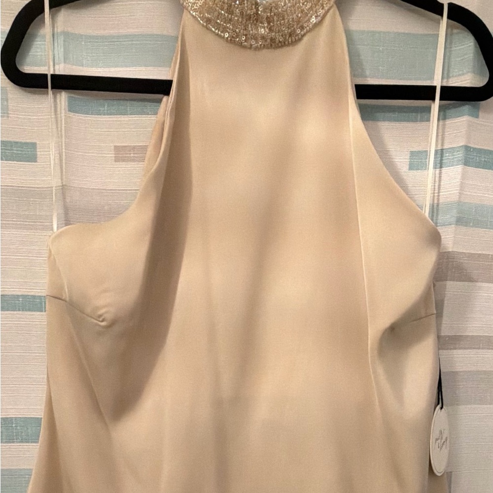 Elegant Cream Halter Blouse